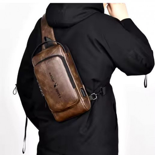 BOLSO IMPERMEABLE PARA HOMBRES MOLCHILA PARA HOMBROS COLOR MARRON OSCURO ANTI ROBO