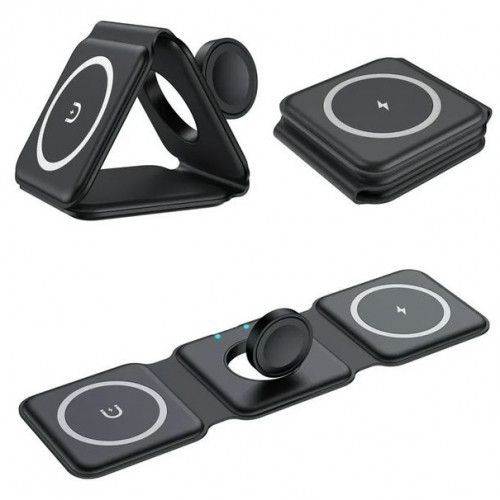 CARGADOR INALÁMBRICO MAGNÉTICO PORTÁTIL 3 EN 1, ESTACIÓN DE CARGA INALÁMBRICA
