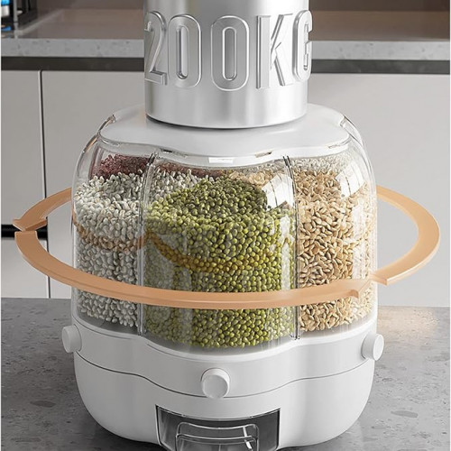 DISPENSADOR DE GRANOS REDONDO DE 6 REJILLAS GIRATORIO 360°