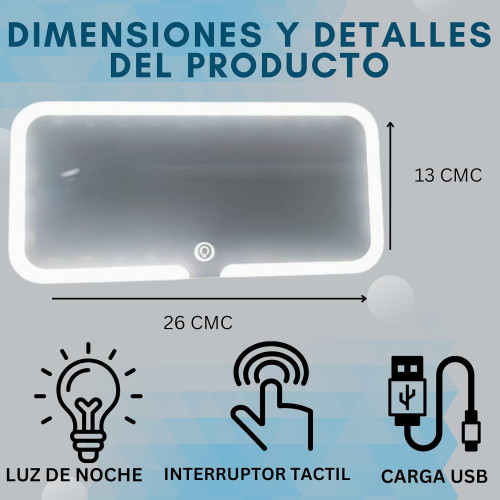 espejo led para carro