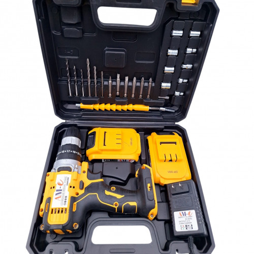 SET DE TALADRO 2 BATERIAS 21 V 26 PZ AMARILLO HASS/ AM