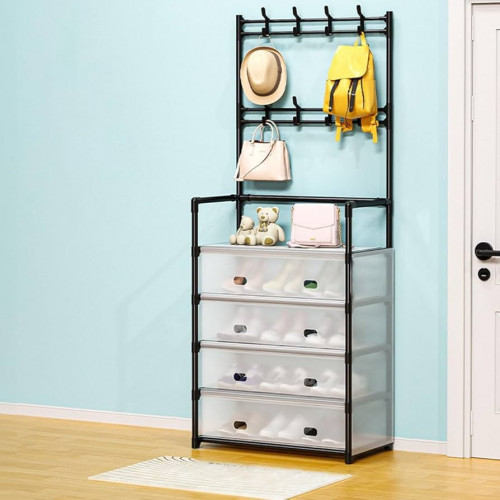 ZAPATERA CON TAPAS Y PERCHERO MULTIFUNCIONAL