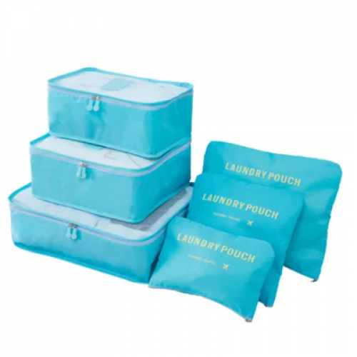 SET BOLSAS DE VIAJE AZUL CLARO