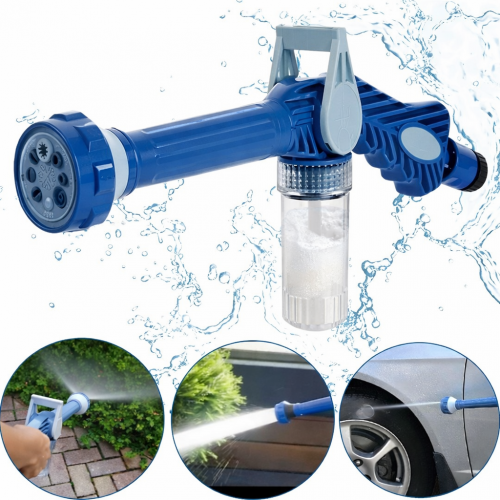 PISTOLA DE AGUA MULTIFUNCIÓN 8 EN 1 CON DISPENSADOR DE JABÓN